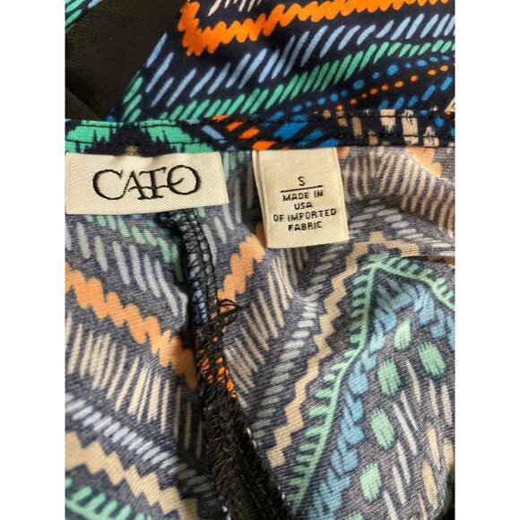 Cato Womens Size Small Multicolor Geometric Print 3/4 Sleeve Knit Shirt - Picture 8 of 10